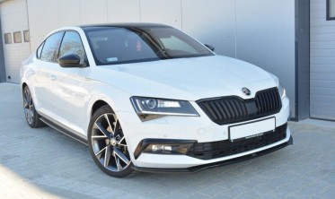 Тюнінгова накладка під передній бампер Skoda Superb MK3 вер.2 фото