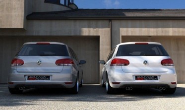 Дифузор заднього бампера VW Golf 6 під розведений вихлоп фото