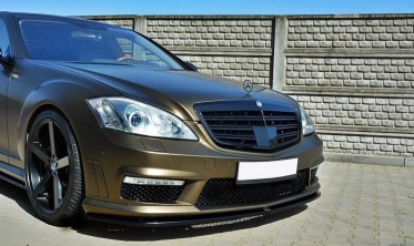 Тюнинговая накладка переднего бампера Mercedes S W221 версия AMG фото