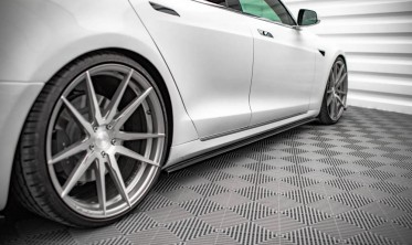 Тюнинг накладки на пороги Tesla Model S рестайл фото
