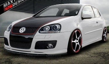 Диффузор переднего бампера VW Golf 5 GTI с накладкой Votex фото