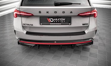Диффузор на задний бампер Skoda Octavia 4 версия RS  фото