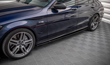 Боковые накладки под пороги Mercedes C W205 C43 AMG фото