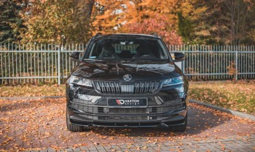Тюнинговая накладка на передний бампер Skoda Karoq Sportline фото
