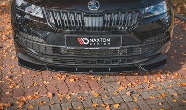 Тюнинговая накладка на передний бампер Skoda Karoq Sportline фото