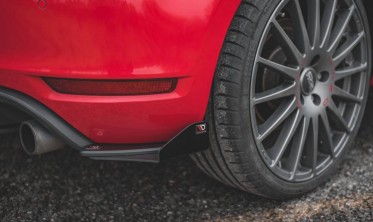 Комплект бічних накладок Racing на задній бампер VW Golf 6 GTI фото