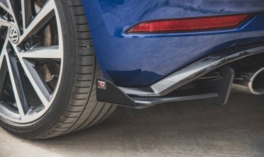 Комплект боковых накладок на задний бампер Racing VW Golf 7 рест. R фото