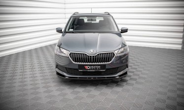 Тюнинг накладка под передний бампер на бампер Skoda Fabia MK3 рестайл фото