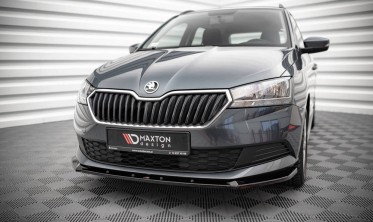 Тюнинг накладка под передний бампер на бампер Skoda Fabia MK3 рестайл фото