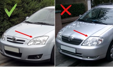 Реснички (накладки на фары) Toyota Corolla Е12 короткие фото