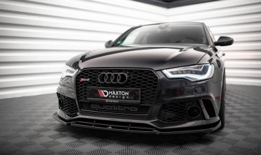 Диффузор на передний бампер Audi A6 C7 с бампером в стиле RS6  фото
