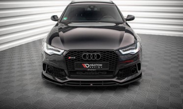 Диффузор на передний бампер Audi A6 C7 с бампером в стиле RS6  фото