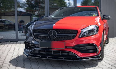 Дифузор на передній бампер Mercedes A45 Aero W176 рестайл фото