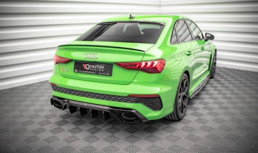 Вставка (дифузор) заднього бампера Audi RS3 8Y (чорний глянц.) фото