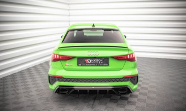 Вставка (дифузор) заднього бампера Audi RS3 8Y (чорний глянц.) фото
