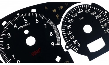 Шкалы-заменители с миль на км Subaru Impreza WRX STI фото