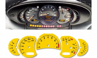 Шкали-перехідники з миль на км Porsche 911 (996) custom yellow фото
