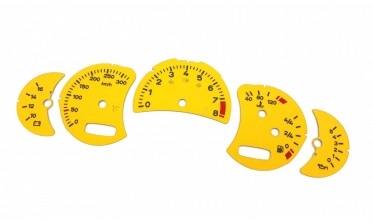 Шкали-перехідники з миль на км Porsche 911 (996) custom yellow фото