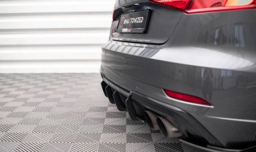Центральный диффузор заднего бампера Street pro Audi S3 8V Sportback рестайл фото