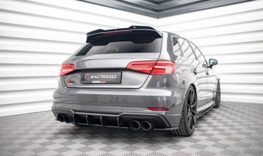 Центральный диффузор заднего бампера Street pro Audi S3 8V Sportback рестайл фото