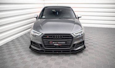 Передний диффузор + накладки на бампер Street pro Audi S3 8V Sportback рестайл фото
