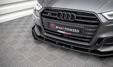 Передний диффузор + накладки на бампер Street pro Audi S3 8V Sportback рестайл фото