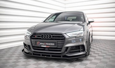 Передний диффузор + накладки на бампер Street pro Audi S3 8V Sportback рестайл фото