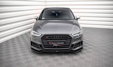 Передний диффузор на бампер Audi S3 8V Sportback рестайл вер. 2 фото