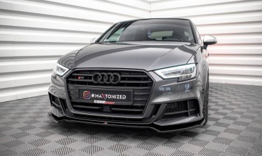 Передний диффузор на бампер Audi S3 8V Sportback рестайл вер. 2 фото