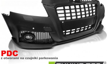 Тюнинговый бампер передний Audi A3 8P 2008-2012 стиль S-line с вырезами под парктроники фото