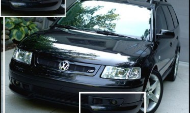 Накладки переднего бампера (клыки) VW Passat B5 (1996-2000) дорестайл фото