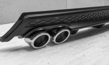 Диффузор заднего бампера VW Polo с муляжами выхлопных труб фото