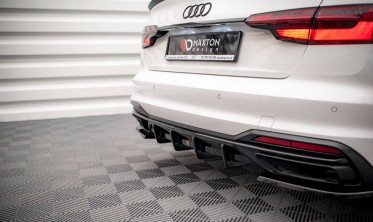 Центральна накладка на задній бампер Audi A4 B9 рестайл фото