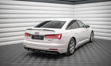 Центральный диффузор на задний бампер Street pro Audi A6 C8 фото