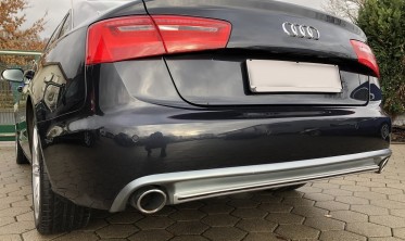 Дифузор задній Audi A6 C7 Sedan/Avant у стилі S6 під дві труби фото