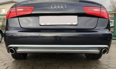 Дифузор задній Audi A6 C7 Sedan/Avant у стилі S6 під дві труби фото