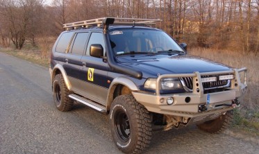 Захисна силова дуга переднього бампера Mitsubishi Pajero Sport (1996-2000) фото