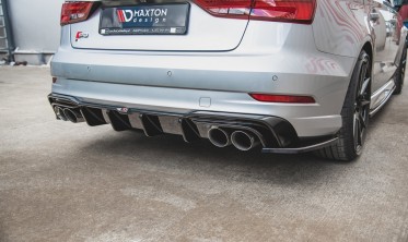Дифузор заднього бампера Audi S3 седан 8V рестайл фото