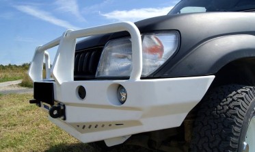 Защитная дуга для силового бампера Toyota Land Cruiser Prado J90, 95 дизайн 2 фото