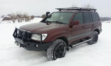Защитная дуга для силового бампера Toyota Land Cruiser J100, 105 фото