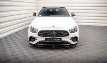 Пластиковий дифузор на передній бампер Mercedes E W213 рестайл AMG-Line вер. 2 фото