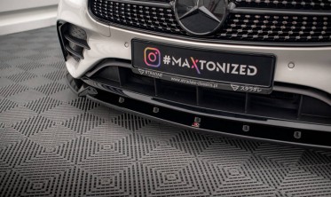 Пластиковий дифузор на передній бампер Mercedes E W213 рестайл AMG-Line вер. 2 фото