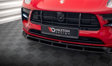 Нижний диффузор на передний бампер Porsche Macan Mk1 послерестайл фото