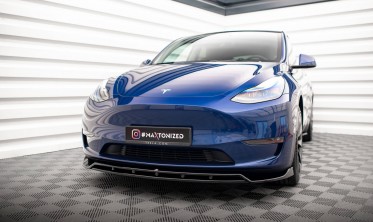 Передний диффузор на бампер от Maxton design для Tesla Model Y вер. 2 фото