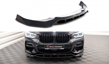 Тюнинговая накладка (диффузор) на передний бампер для BMW X3 G01 M40d / M40i / M-Pack вер. 2 фото