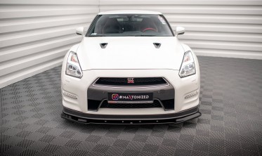 Передний тюнинг диффузор на бампер Nissan GTR R35 рестайл фото