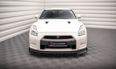 Передний диффузор + накладки на бампер Nissan GTR R35 рестайл фото