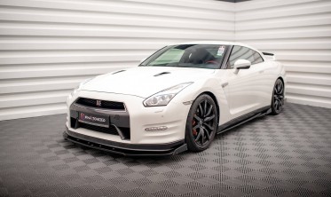 Передний диффузор + накладки на бампер Nissan GTR R35 рестайл фото