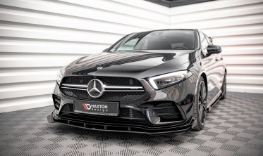Диффузор + накладки передего бампера Street Pro Mercedes A35 AMG / AMG-Line Aero Pack W177 фото
