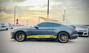 Накладки на пороги Ford Mustang в стиле  фото